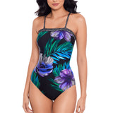 Flora Aura Avanti One Piece Bandeau Swimsuit Black Multi