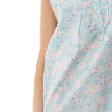 Close-up of Givoni Cora Sleeveless Nightie in cotton, showing lace trim and fine button detailing.