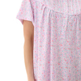 Connie Poly/Cotton Knit Short Sleeve Nightie Pink