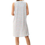 Back view of Givoni Ivy Sleeveless Nightie in floral cotton jersey, highlighting sleeveless design and relaxed fit.