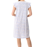 Wesley Cotton Knit Flutter Sleeve Short Nightie Blue