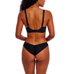Back view of Freya Loveland Brazilian Brief Bombshell Black, keyhole and folded seamless finish.