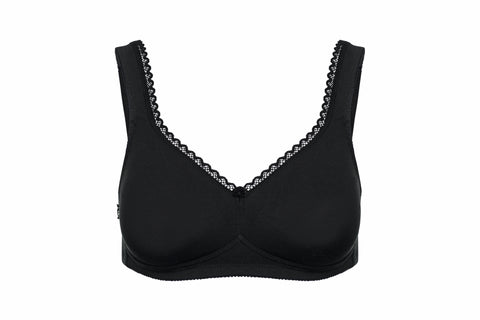 Susa Wirefree Cotton Comfort Bra Black