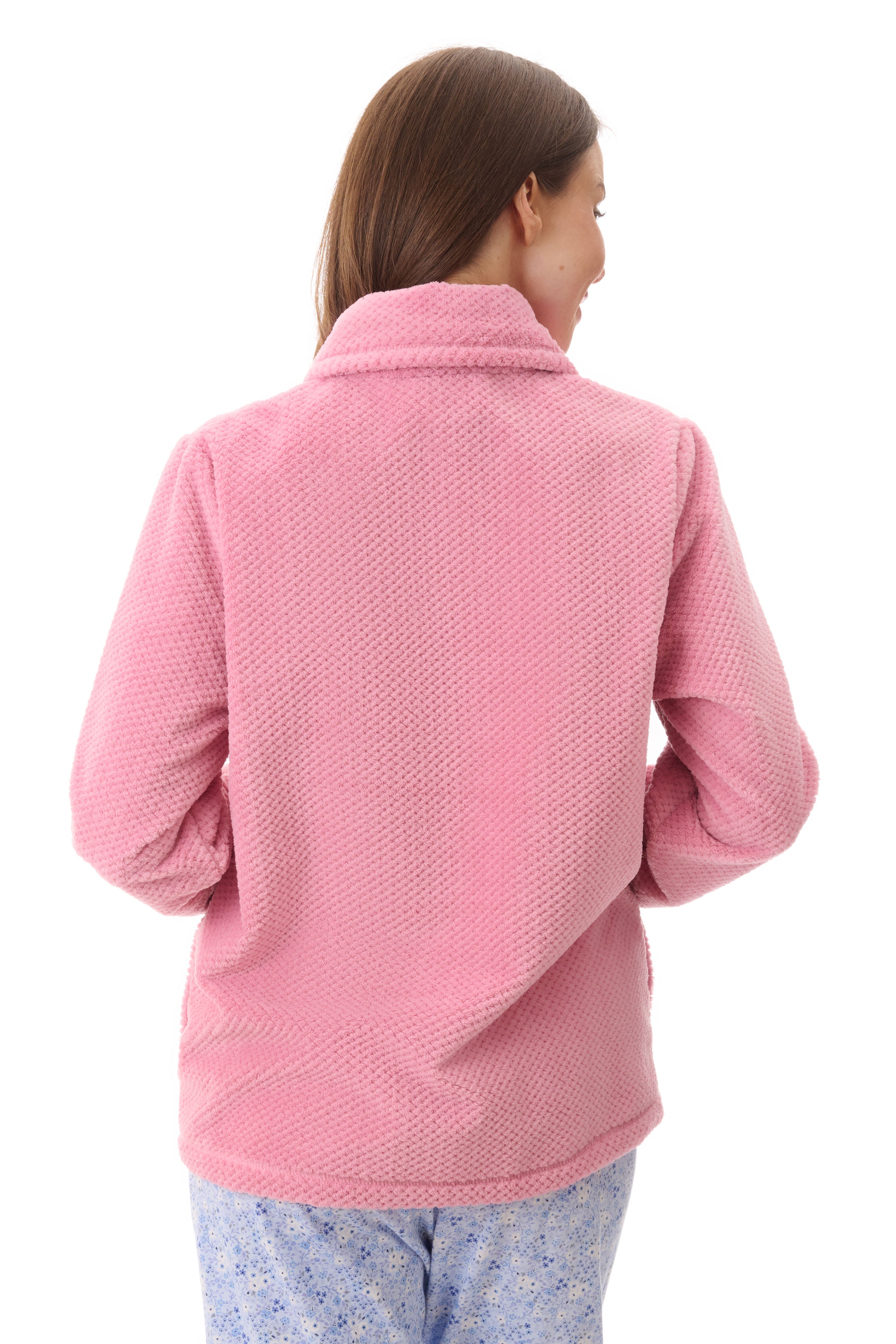 Dimple Fleece Bedjacket Dusty Rose