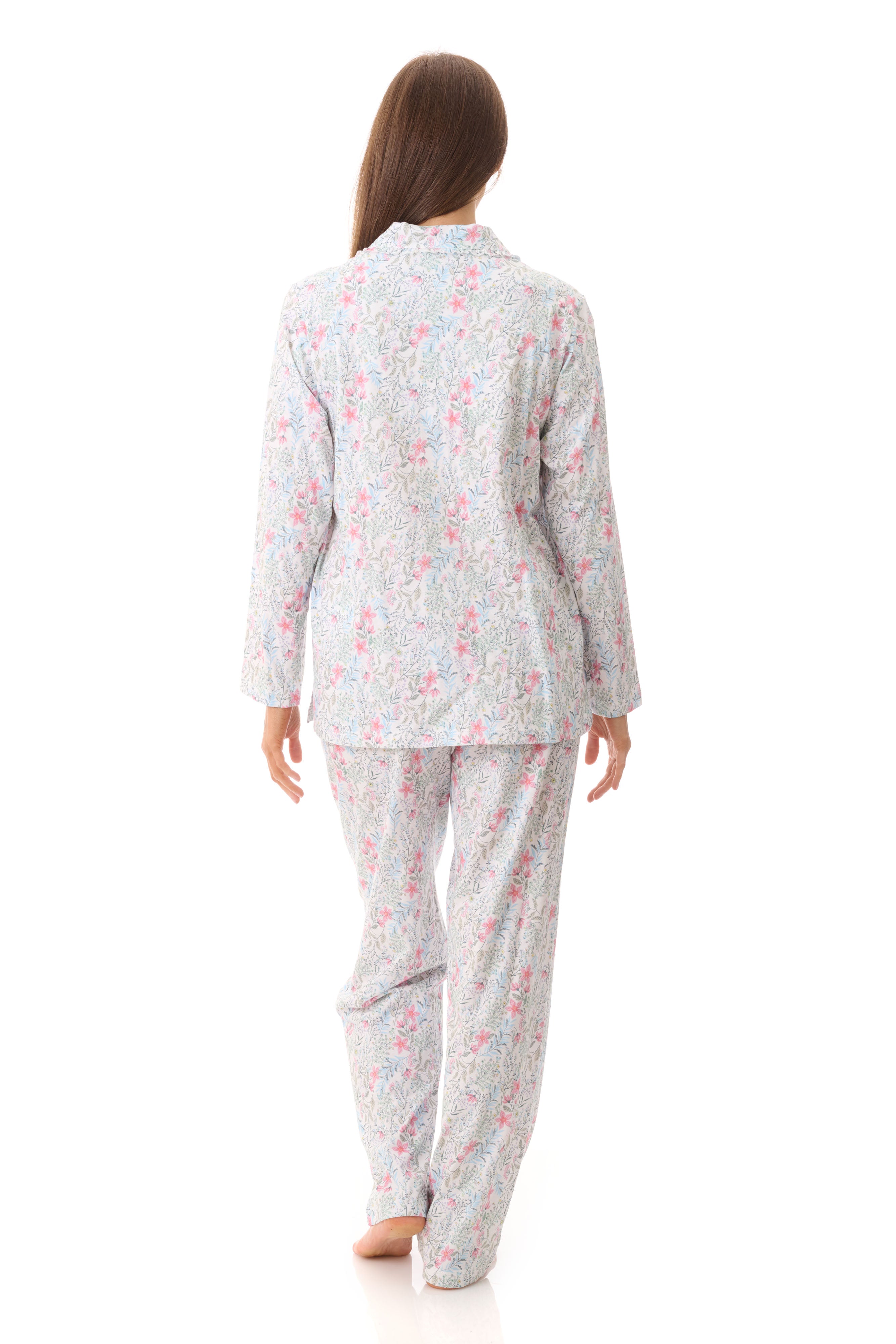 Vicky Cotton Knit Revere PJ Set Ivory Multi