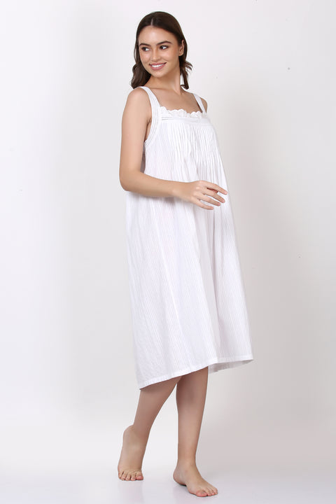 Hamptons Pintuck Strappy Nightie White