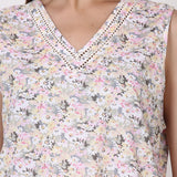 Gatsby V Neck Sleepdress Sage/Pink Floral