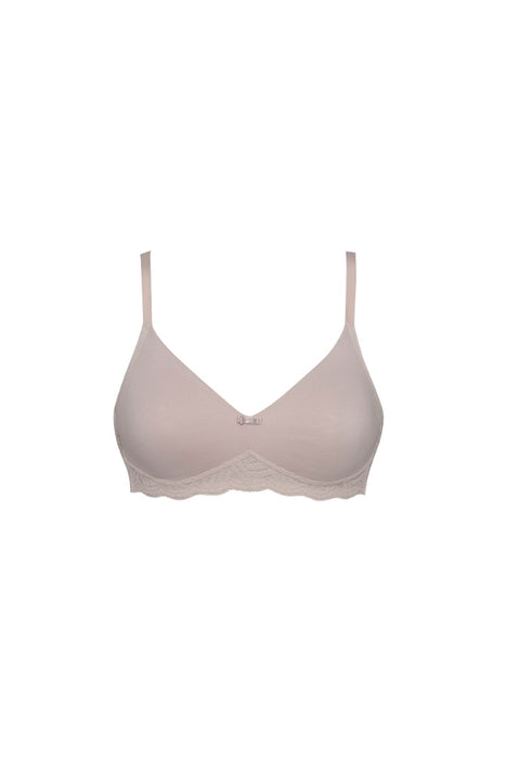 Nizza Wirefree Soft Moulded Cotton Bra Sand