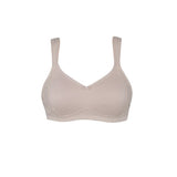 Nizza Cotton Wirefree Minimizer Bra in Sand – seamless, non-wired support with sustainable lace flat lay