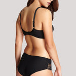 Back view of Ana Brief Black with flattering full coverage and stretch lace design.