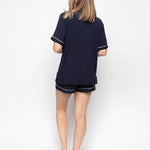 Back view of the jersey shorty set showing elasticated waistband and comfortable rear fit.