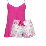 Flamingo Print Shorts & Pink Modal Cami Set Fifi