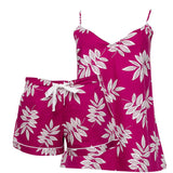 Berry Leaf Print Cami & Short Set
