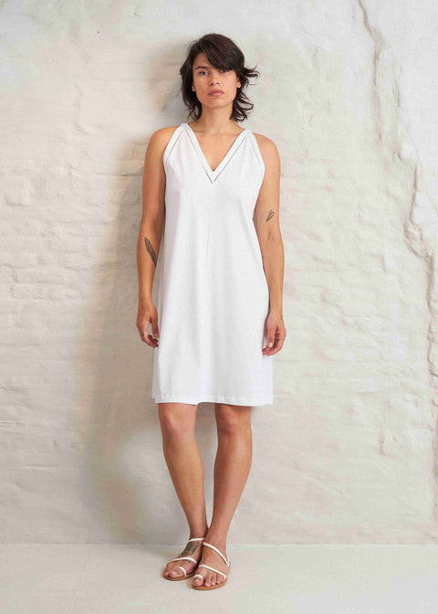 Abie Sleeveless Cotton Sleepdress Perfect White