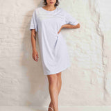 Akari Short Sleeve Cotton Sleepdress Soft Blue