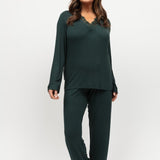 Rose Lace Modal Jersey L/SLV PJ Set Emerald