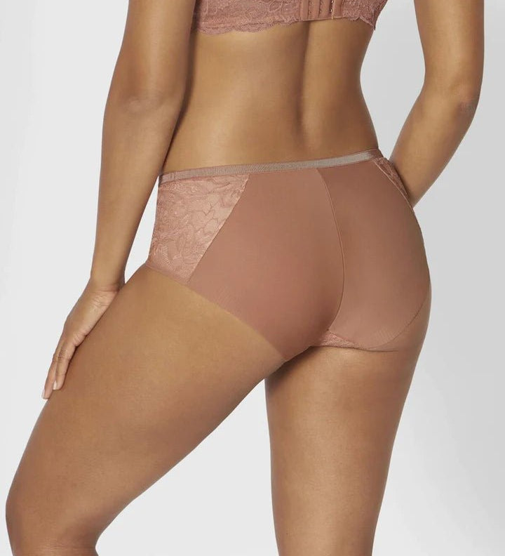 Back view of The Foundation’s Amourette Charm Maxi 02 Brief Rust showing seamless finish and shaping design.