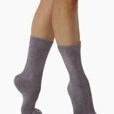 The Foundation’s brushed bamboo bed socks in grey—ultra-soft, breathable, and perfect for all-day comfort and cosy winter lounging.