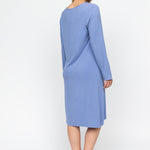 Back view of the Brooke Nightdress, showcasing its relaxed silhouette and knee-grazing fit.