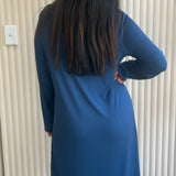 Bella Lace Modal Long Sleeve Nightdress Dark Denim