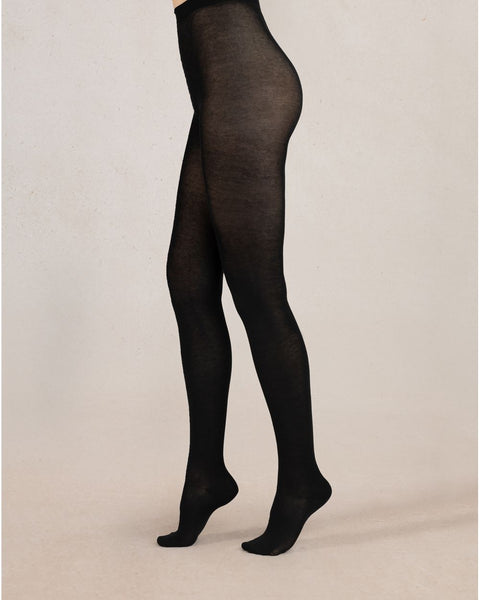 Velvet Cotton Tights Black