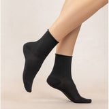 Velvet Cotton Ankle Sock Black