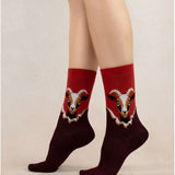 Cotton Goats Patterned Socks Bordeax