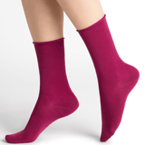 Velvet Cotton Socks Magenta