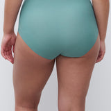 SoftStretch Full Brief in Peacock Green by Chantelle, XL–4XL seamless high-rise design with full bottom coverage – available at The Foundation.