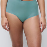 SoftStretch Full Brief in Peacock Green by Chantelle, XL–4XL seamless high-rise design with full bottom coverage – available at The Foundation.
