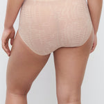 Nude colour snake print underpants for women high waist full bottom coverage