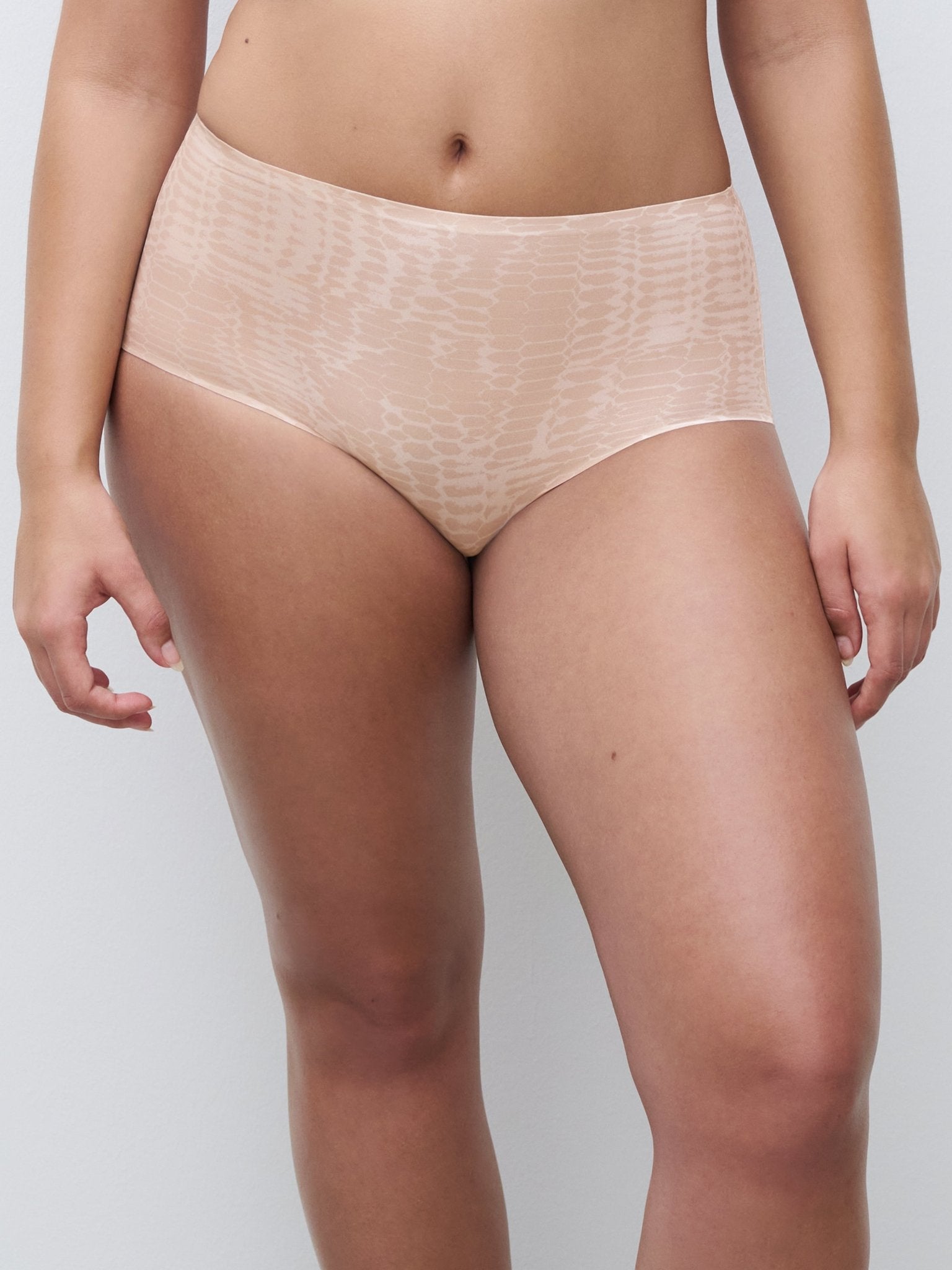 Nude colour snake print underpants for women