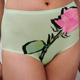 Soft Stretch Full Brief Cut Out Rose