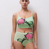 Soft Stretch Full Brief Cut Out Rose