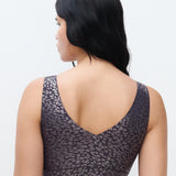 Soft Stretch Padded Top Ink Shimmer Print