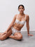 Chantelle Fleurs Satin Half Cup Bra Satin Milk with matching tanga brief, bridal lingerie set, ivory lace and satin.