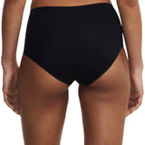 Side and back view of the Norah High Waist Covering Brief Black, highlighting soft brushed fabric and coverage from The Foundation.