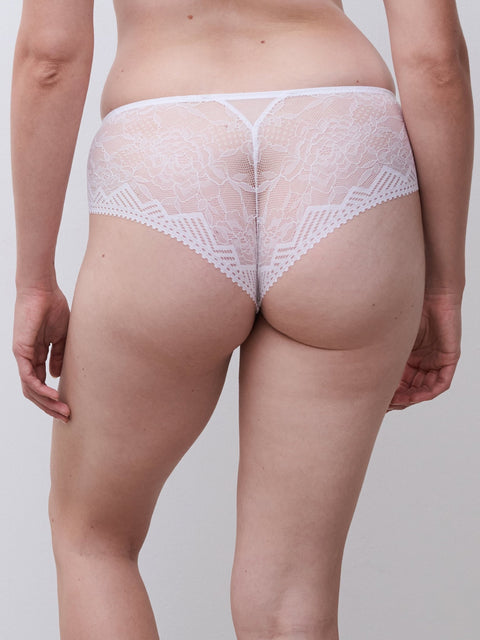 chantelle Origins Shorty Brief White, white lace brazilian brief. white thong brief