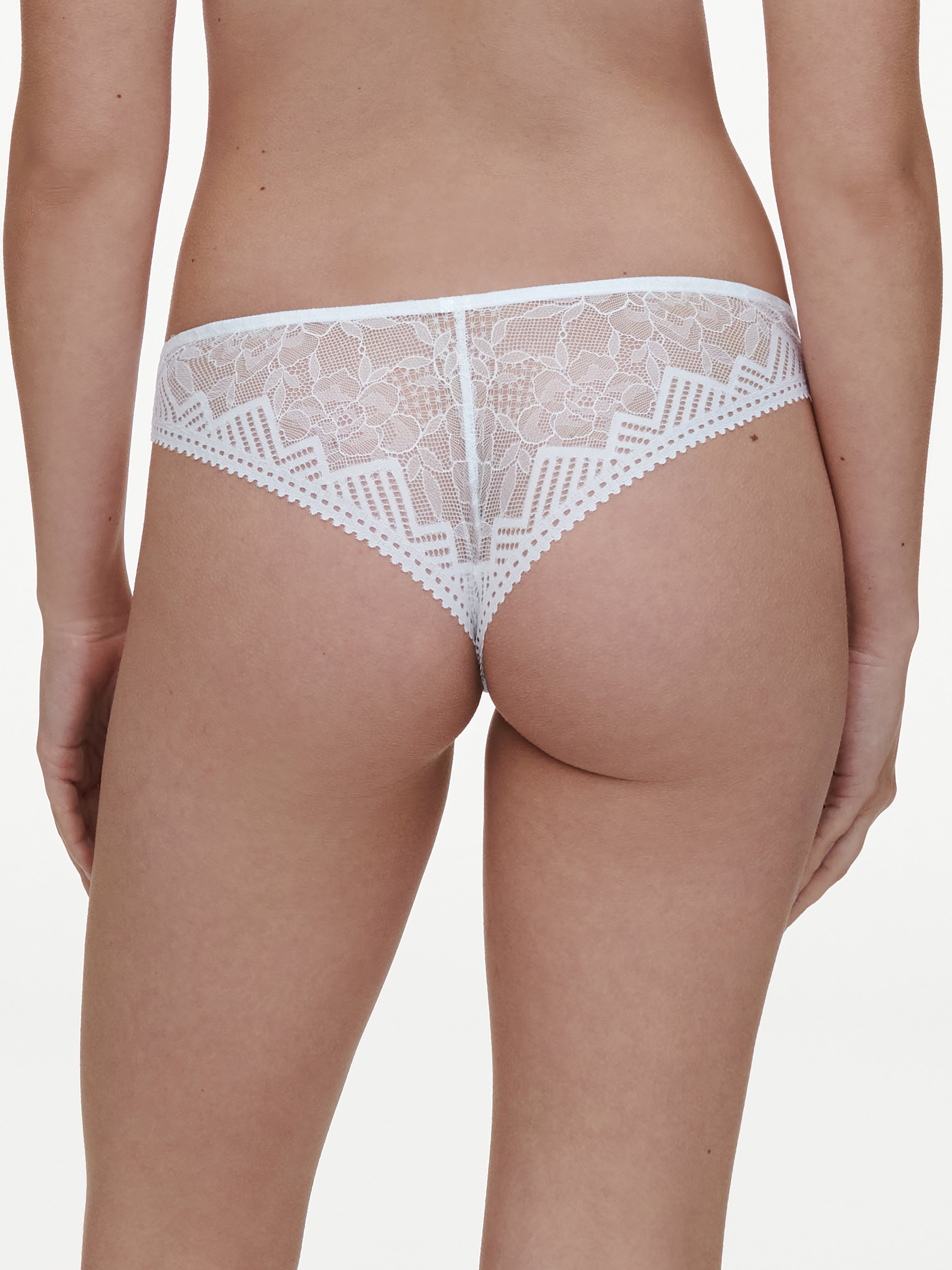Chantelle Origins Tanga in White, white lace g-string, white brazilian brief