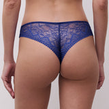 chantelle Origins Tanga Thong Blue Klein, blue lace thong, lace tanga g-string brief
