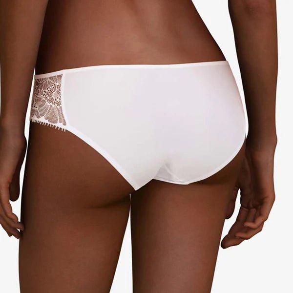 Back view of the Day To Night White Brief from The Foundation—smooth finish and elastic waist for a no-show, no-fuss look.