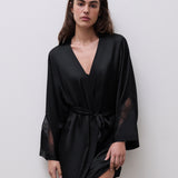 Legend Satin Modal Kimono Black