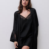 Legend Satin Modal Kimono Black