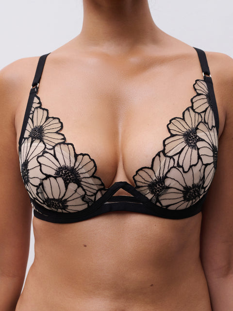 Lush Plunge T-Shirt Bra Black/Soft Pink