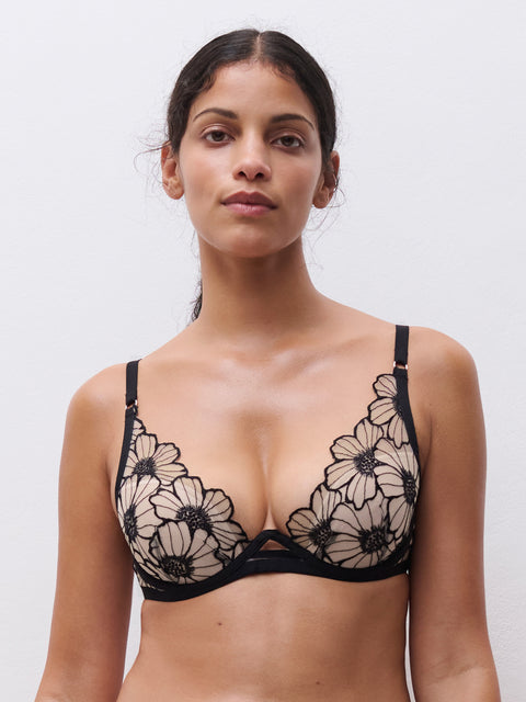 Lush Plunge T-Shirt Bra Black/Soft Pink