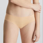 Front view of Calvin Klein Invisibles Hipster Light Caramel, a seamless nude microfibre brief for a smooth, invisible fit.