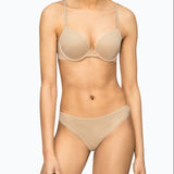 Calvin Klein Bare Push Up Bra featured on model—available at The Foundation, with plunge neckline and adjustable double straps.