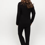 Carolynn Lace-Edged Modal L/S PJ Set Black