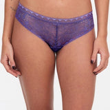 Front view of Chantelle Day to Night Tanga Brief in Veronica purple, available at The Foundation