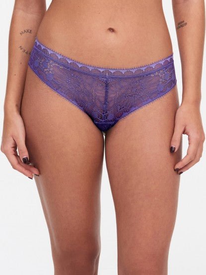 Front view of Chantelle Day to Night Tanga Brief in Veronica purple, available at The Foundation
